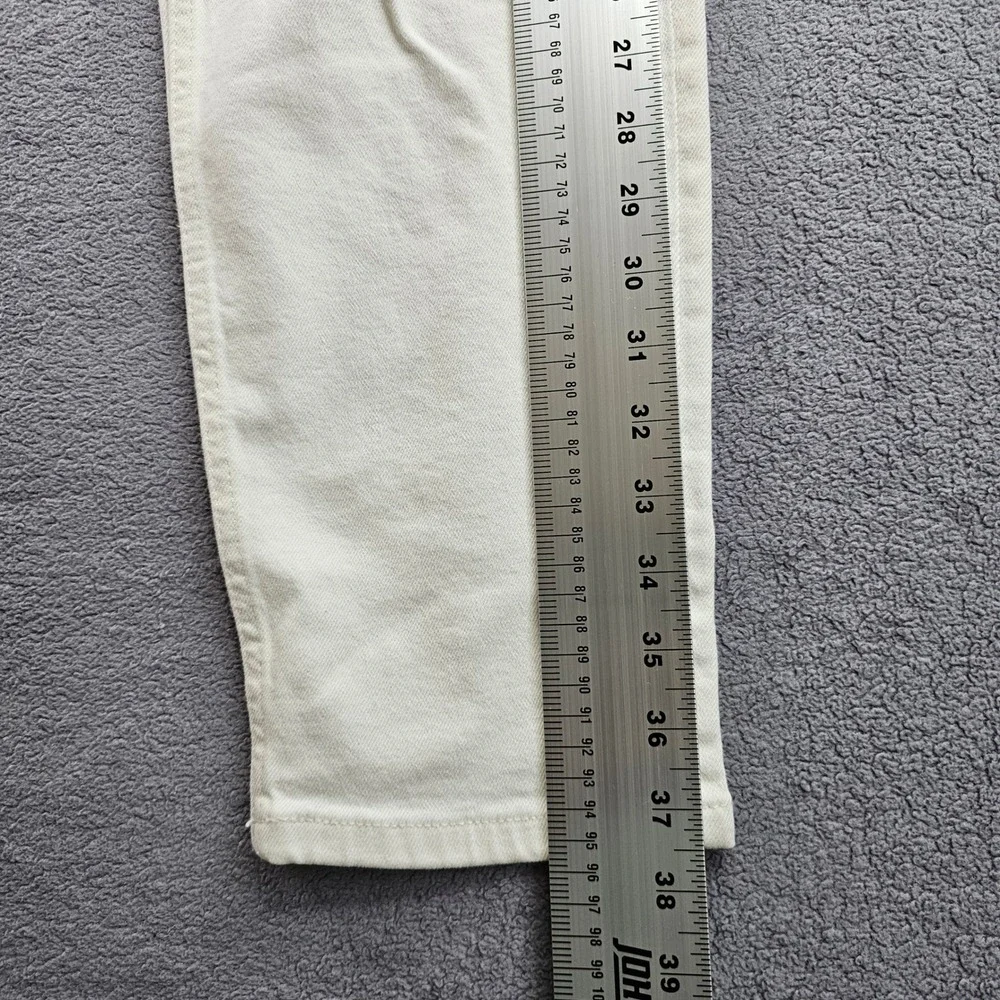 H&M Jeans Mens 32 White Denim Streetwear Grunge Distressed Regular‎ Fit Tapered